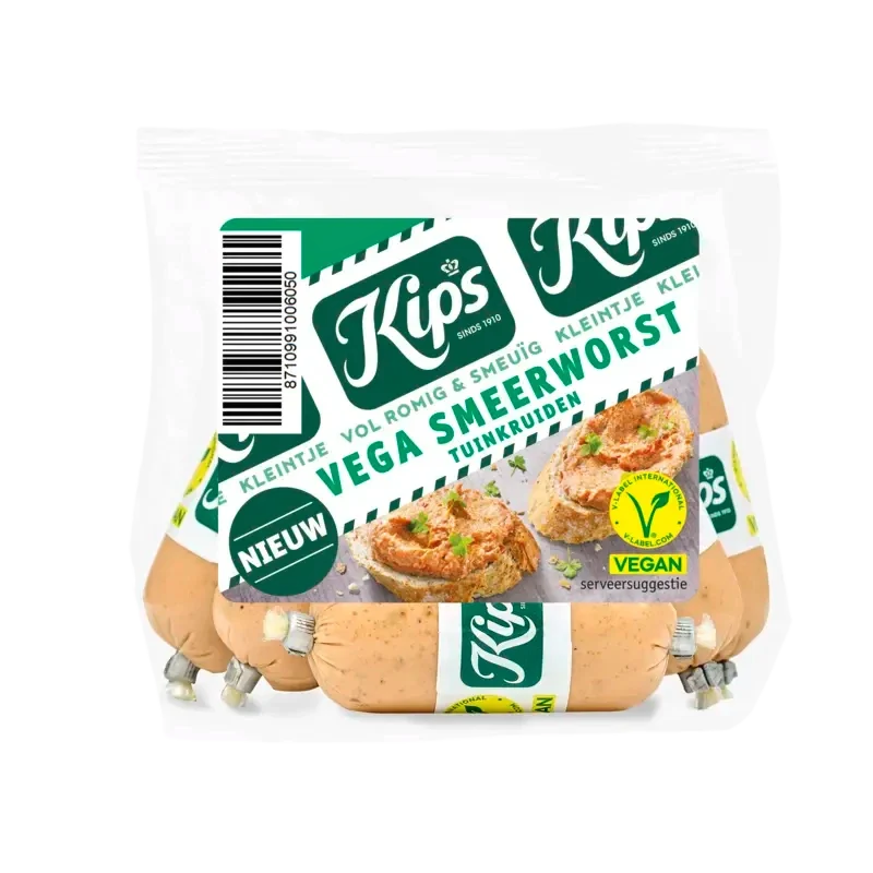 Kips Kleintje vega smeerworst tuinkruiden