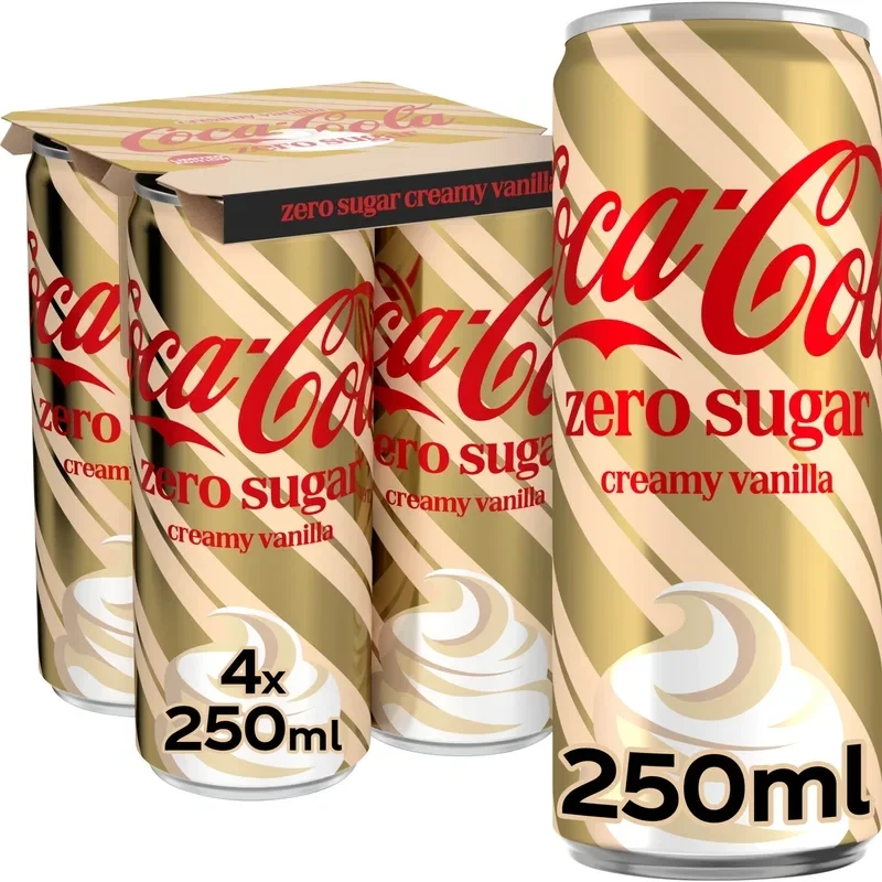 Coca-Cola Zero sugar holiday creamy vanilla 4-pack