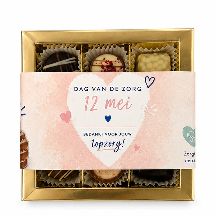 Dag van de Zorg Bonbons – Luxe Doosje met 9 Bonbons