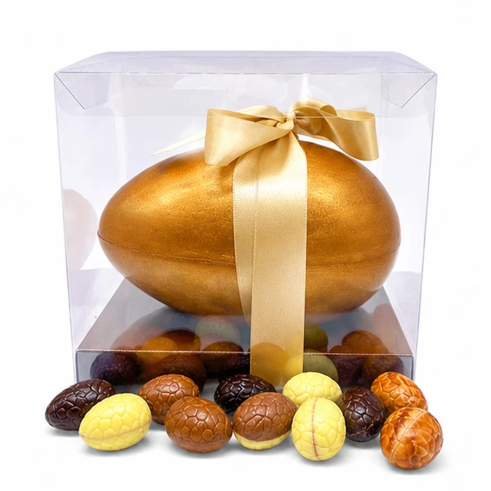 Groot Gouden Paasei – Luxe Belgische Chocolade met Gevulde Paaseitjes