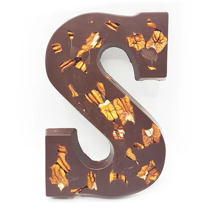 Luxe Chocoladeletter S Puur met Pecannoten