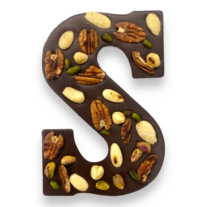Luxe Chocoladeletter S Puur met Geroosterde Noten