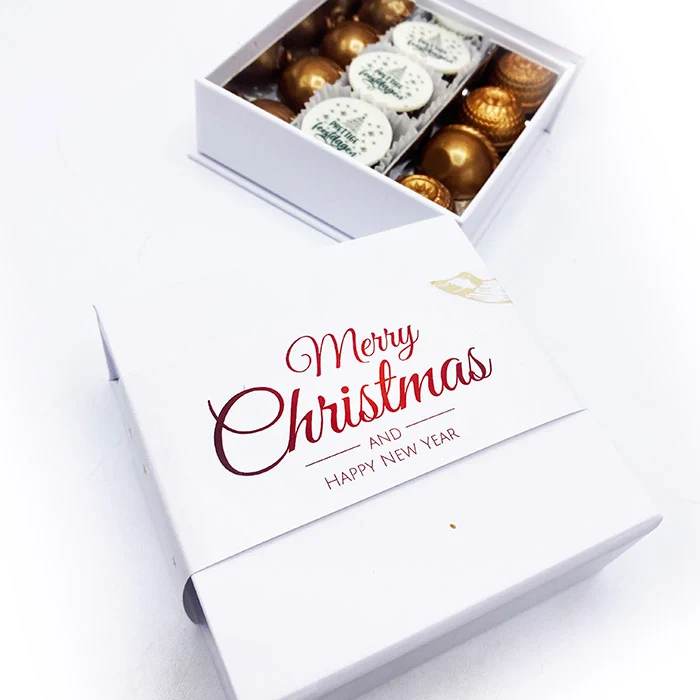 Kerstbonbons – 9 Ambachtelijke Bonbons in Luxe Wit Doosje