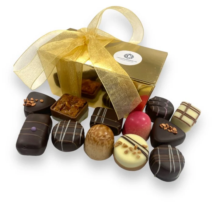 250 Gram Luxe Bonbons in Gouden Geschenkdoos