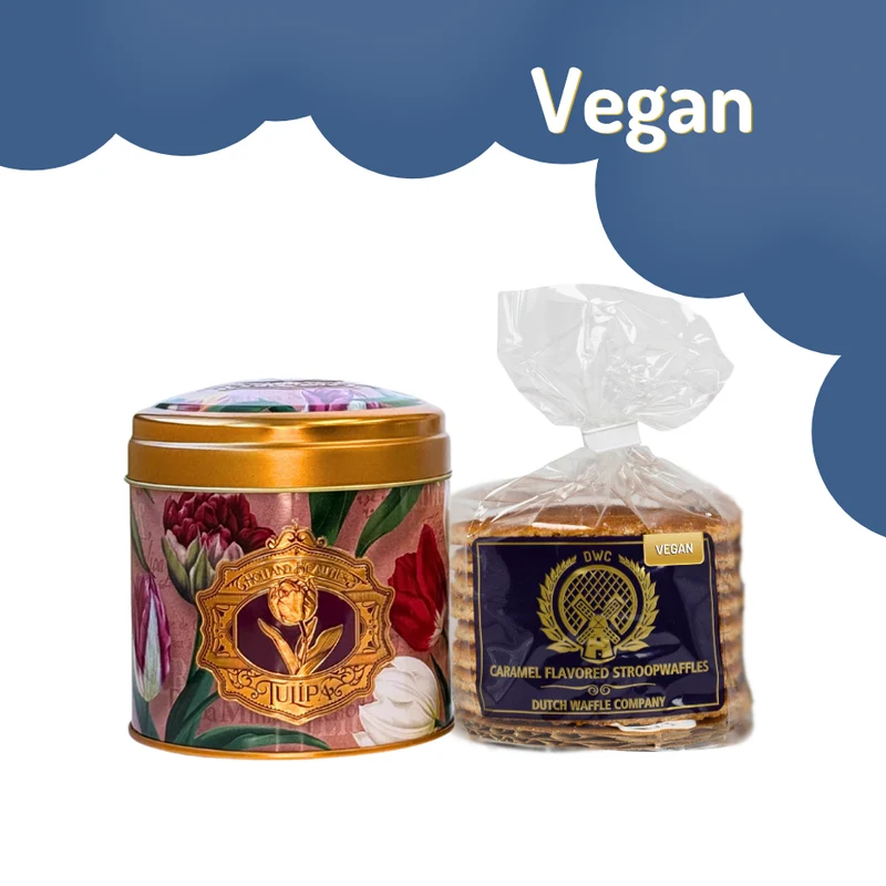 Dutch Stroopwafel Gift Tin of Your Choice with 8 Vegan Stroopwafels
