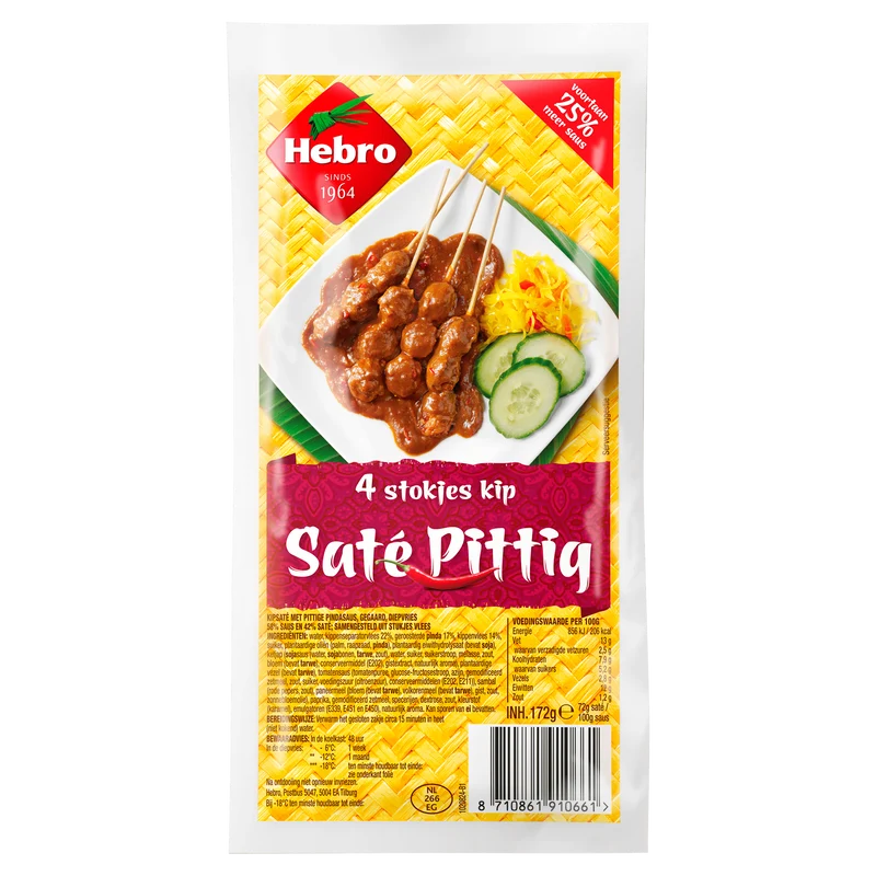 Hebro 4 Stokjes Kipsaté Pittig