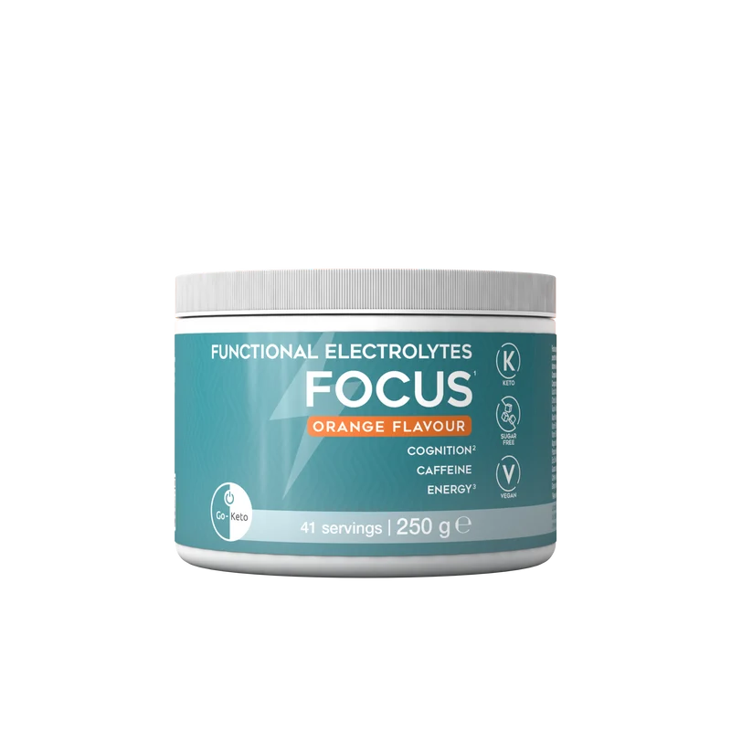 Go-Keto Elektrolytes drink poeder focus sinaasappel 250 gram