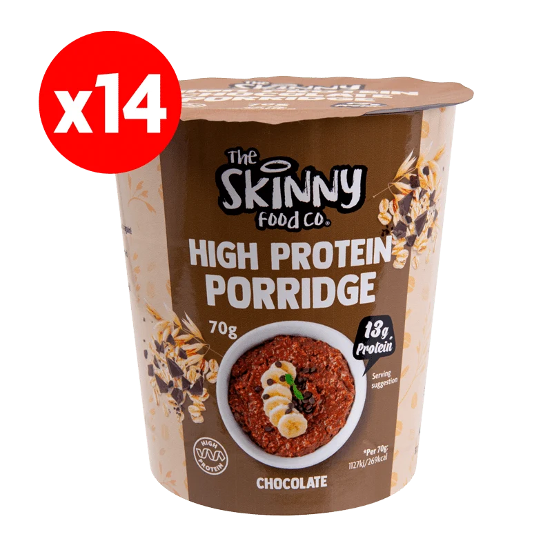 Slanke, eiwitrijke havermoutpap in portieverpakkingen van 14 x 70 g - 14 g eiwit (3 smaken om uit te kiezen)