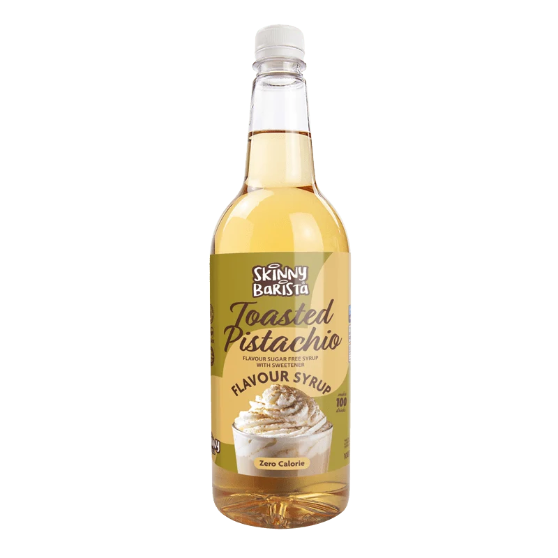 Skinny Barista Siroop met Geroosterde Pistache Smaak - Suikervrije, Calorievrije Skinny Koffie - 1 Liter (Limited Edition)