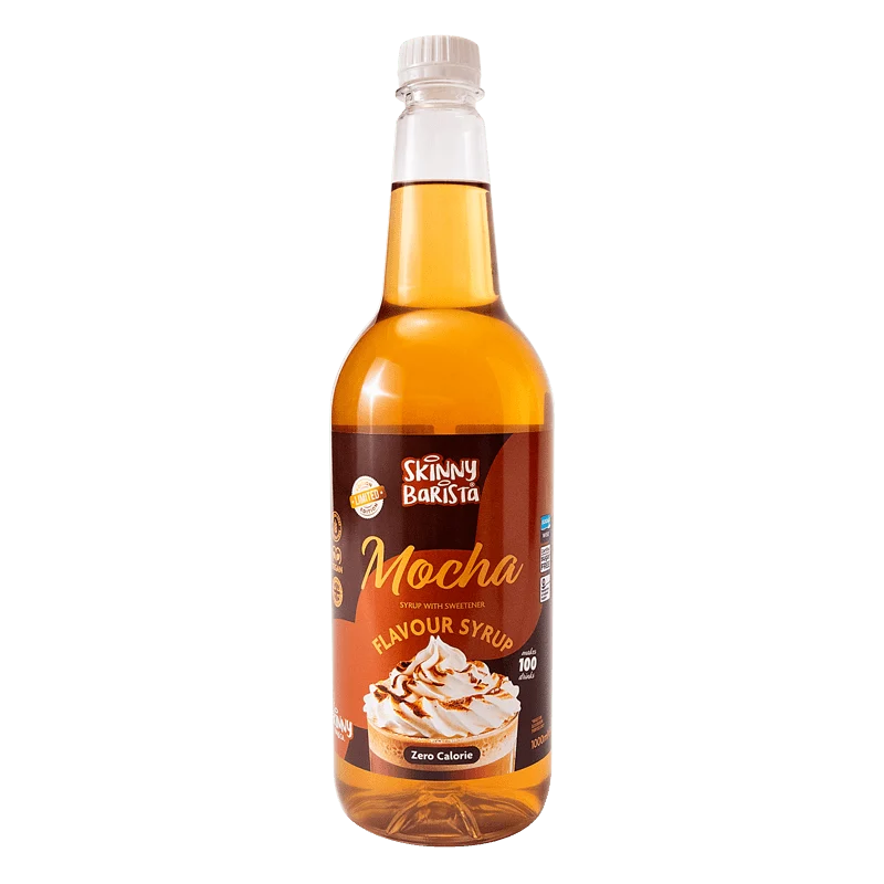 Skinny Barista Mocha Smaak Siroop - Suikervrije, calorievrije Skinny Koffie - 1 Liter (Limited Edition)