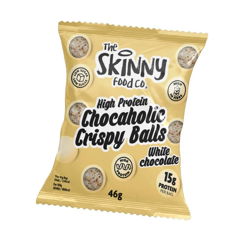 Eiwitrijke Chocaholic Witte Chocolade Krokante Ballen 46g