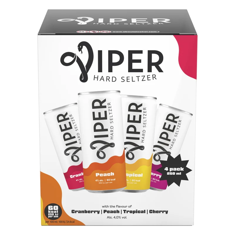Viper Variety pack cranberry, peach, tropica