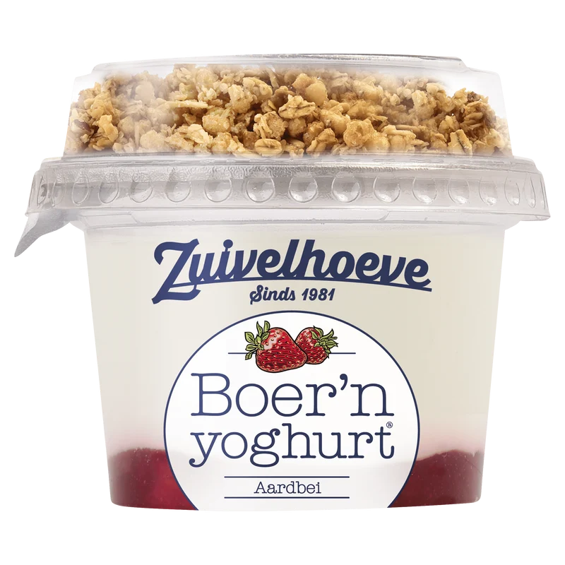 Zuivelhoeve Boer'n Yoghurt muesli aardbei
