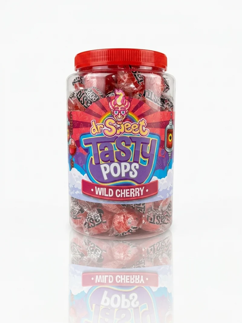Dr. Sweet Tasty Pop Wild Cherry 70 stuks