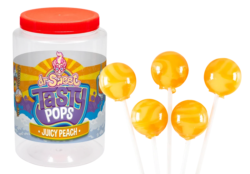 Dr. Sweet Tasty Pop Juicy Peach 70 stuks