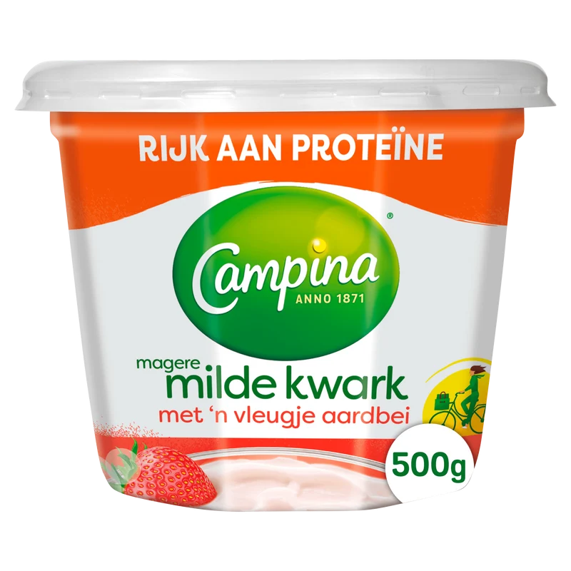 Campina Magere kwark met 'n vleugje aardbei