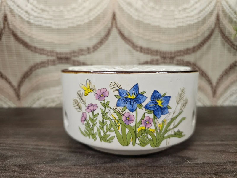 Wildflower rechaud met blauwe bloemen – warmhouder voor theepot