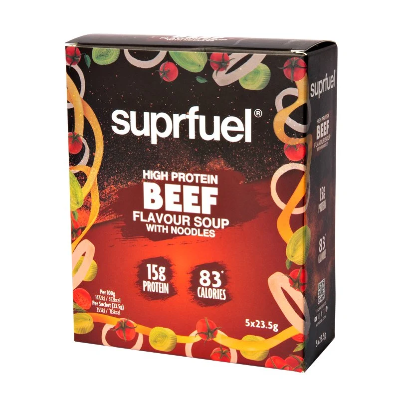 Suprfuel Eiwitrijke Rundsmaaksoep met Noedels (5 Maaltijden) 120g