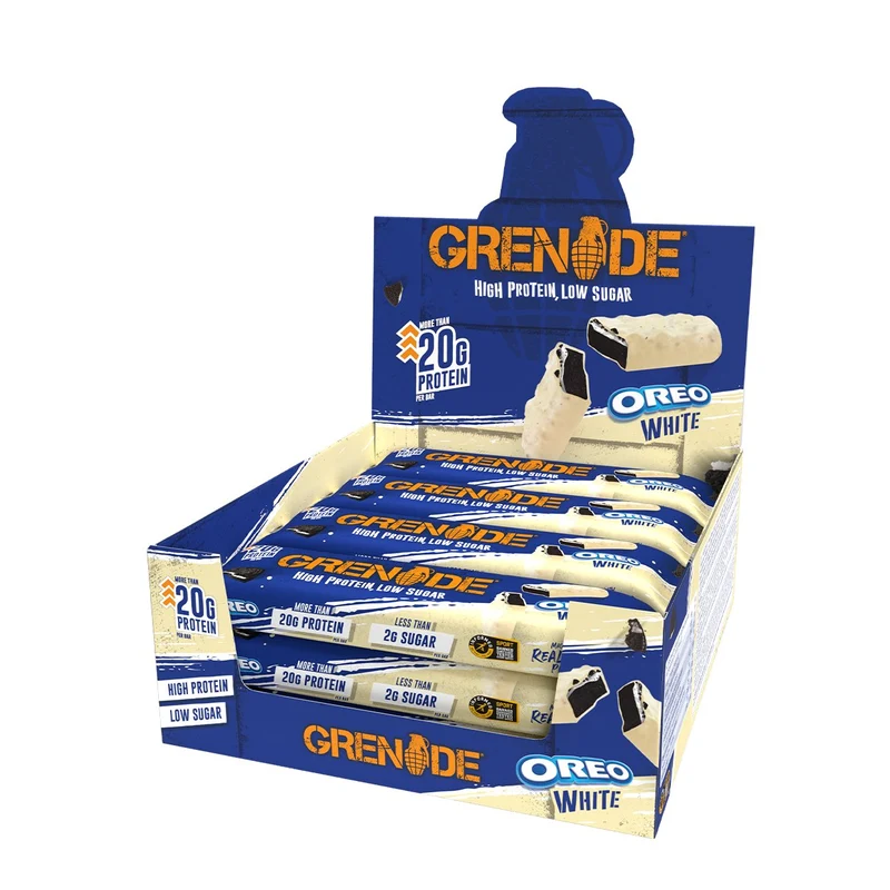 Oreo Witte Grenade Reep met hoog eiwitgehalte en laag suikergehalte 60 g x 12