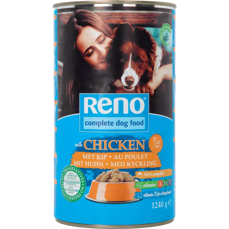 Reno Hondenvoer in blik kip brok/saus