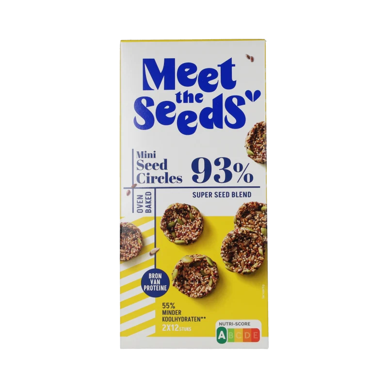 Meet the Seeds Mini Seed Circles - mini cracker met 93% zaden bio 144 gram