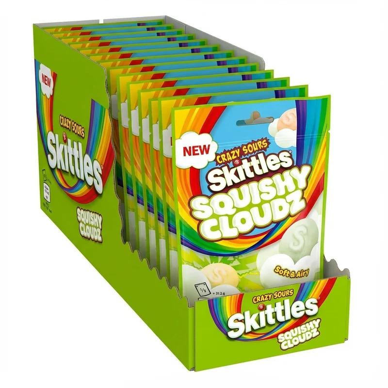 Skittles Crazy Sours Squishy Cloudz Bulk Value Box (18-pack)