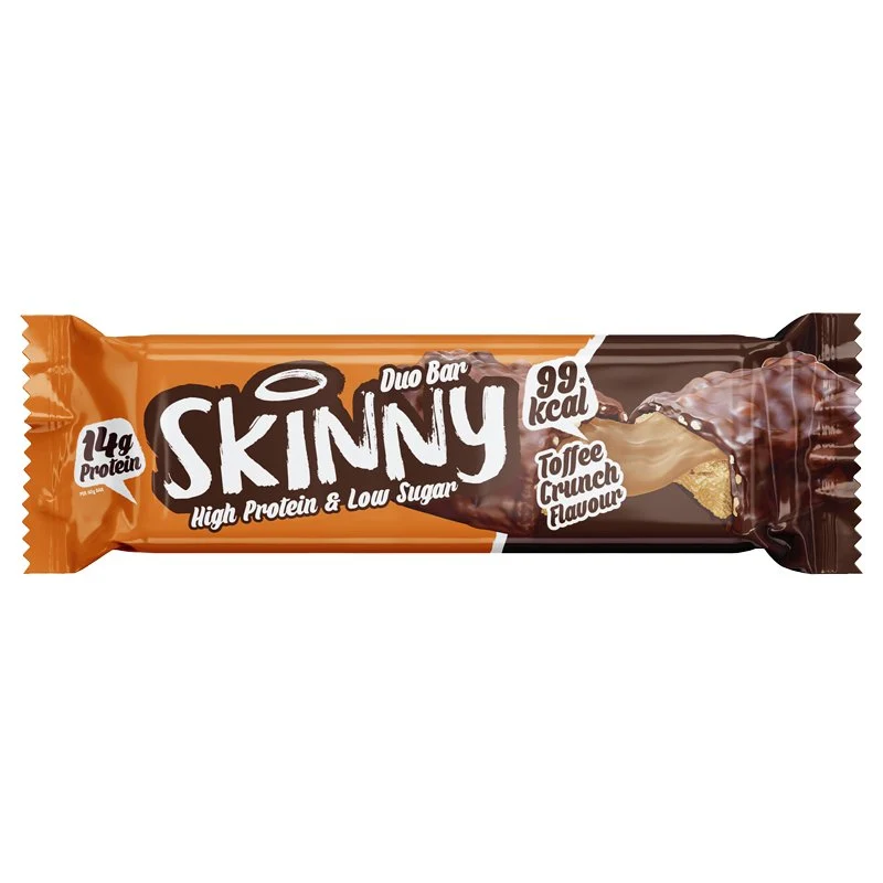 Smaak Toffee Crunch Skinny Duo Bar met veel eiwitten en weinig suiker - 60 g