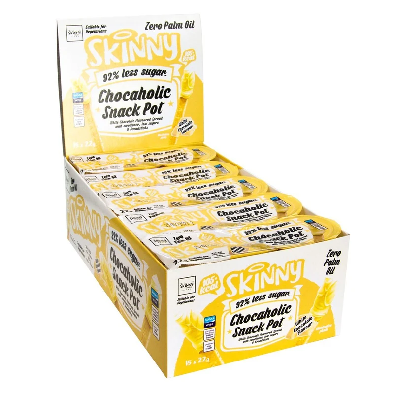 Chocaholic Snackpotdoos met witte chocoladesmaak - 15 x 22 g