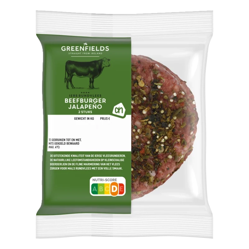 Greenfields Beefburger jalapeno 2 stuks