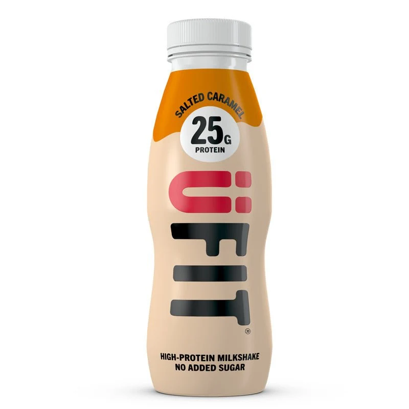 (Opruiming, ten minste houdbaar tot 26 juli) UFIT High Protein Kant-en-klare shakes met gezouten karamelsmaak - 25 g eiwit
