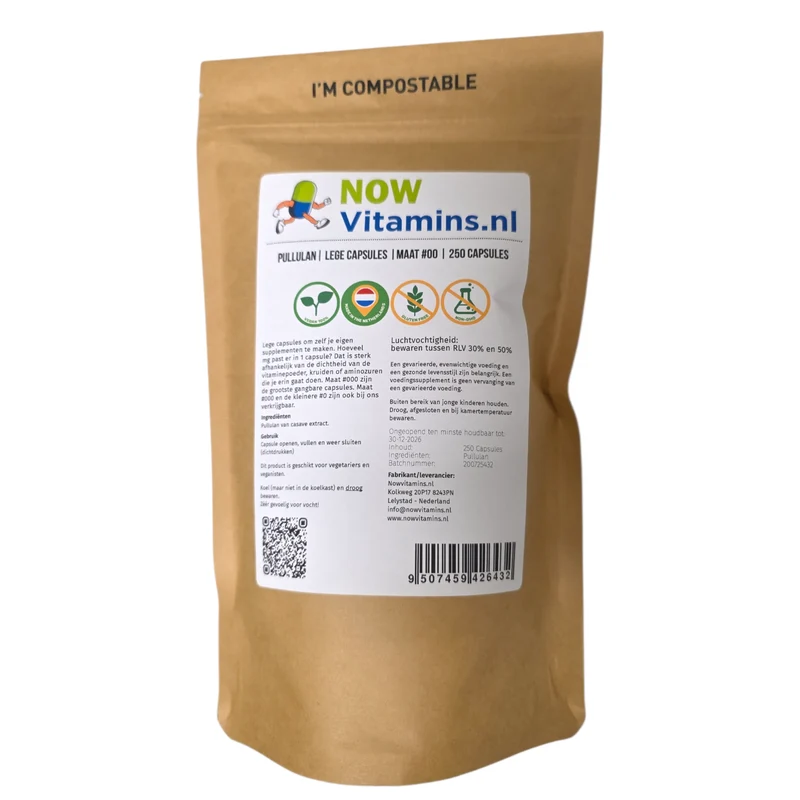 Vitarium Pullulan lege capsule mt 00 250 stuks