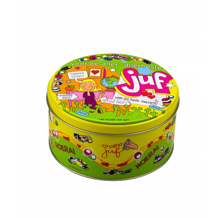 Gevulde Snoeptrommel Juf en 500 gram