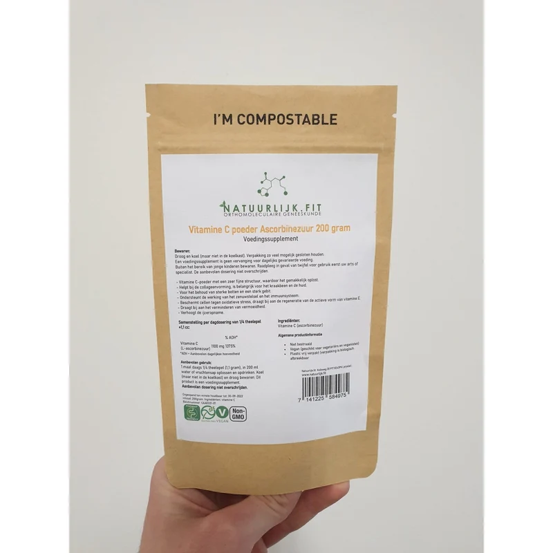 Natuurlijk.fit Vitamine C ascorbinezuur 200 gram