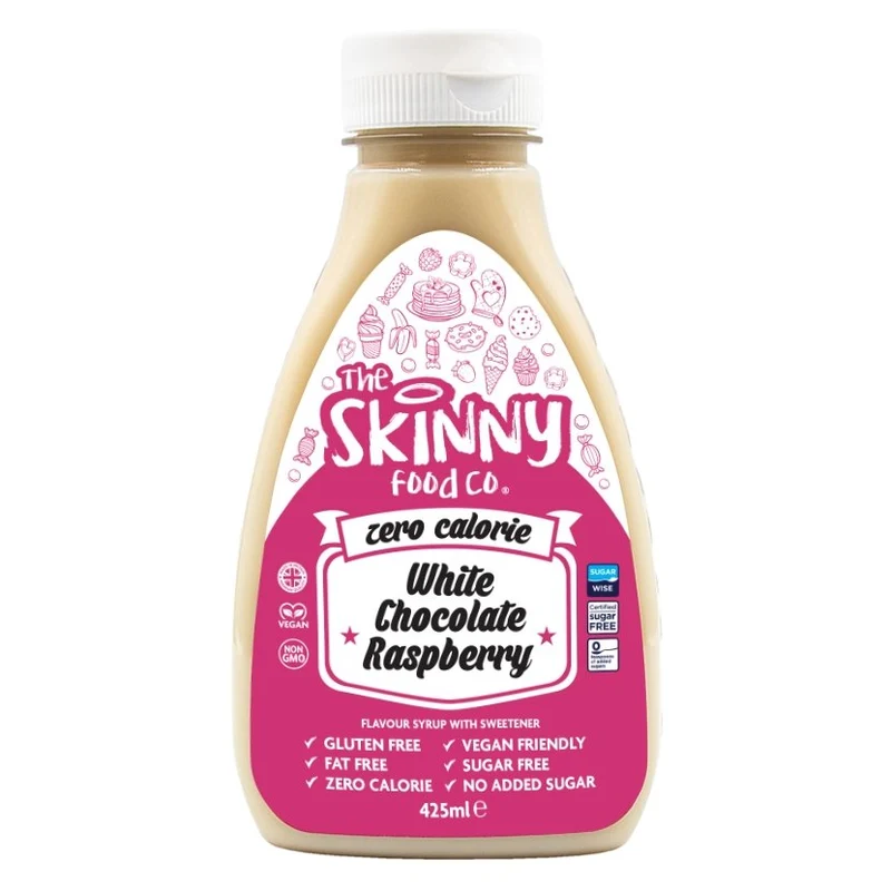 Witte Chocolade Frambozensiroop - Suikervrije Magere Siroop - 425ml