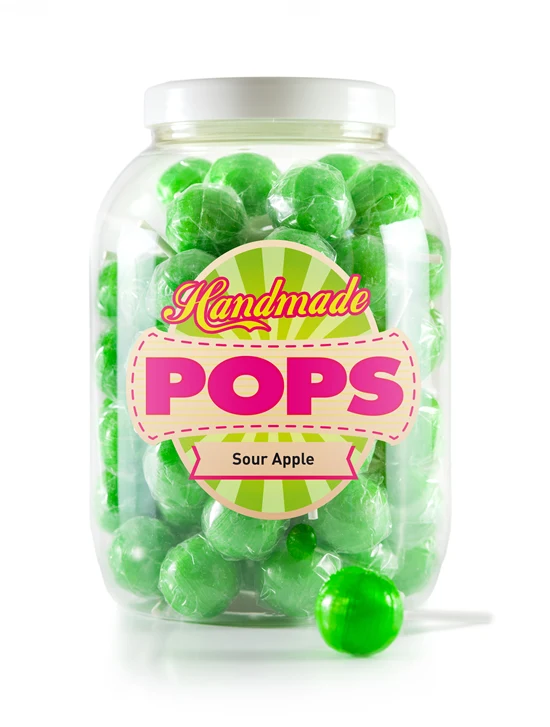Ball Pop Sour Apple, Jar Refil - 70 Lollies