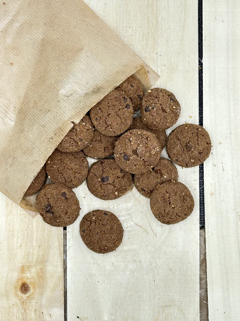 Biscuits Sablés Chocolat-Noisettes +/- 155gr