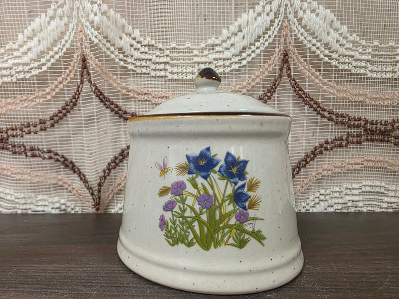 Wildflower suikerpot blauwe bloemen keramiek