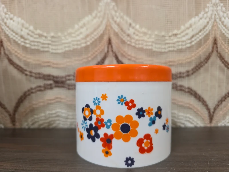 SENO voorraadpot bloemen oranje deksel