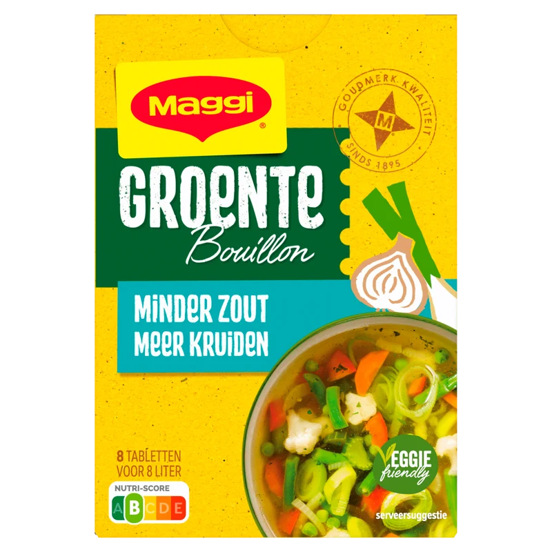 Maggi Bouillon groente minder zout 8 blokjes