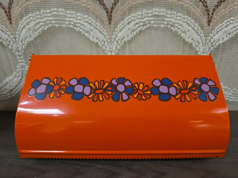 Brabantia Diane keukenrolhouder wand oranje bloemen jaren 70