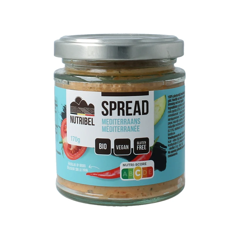 Nutribel Mediterraans spread glutenvrij bio 190 ml