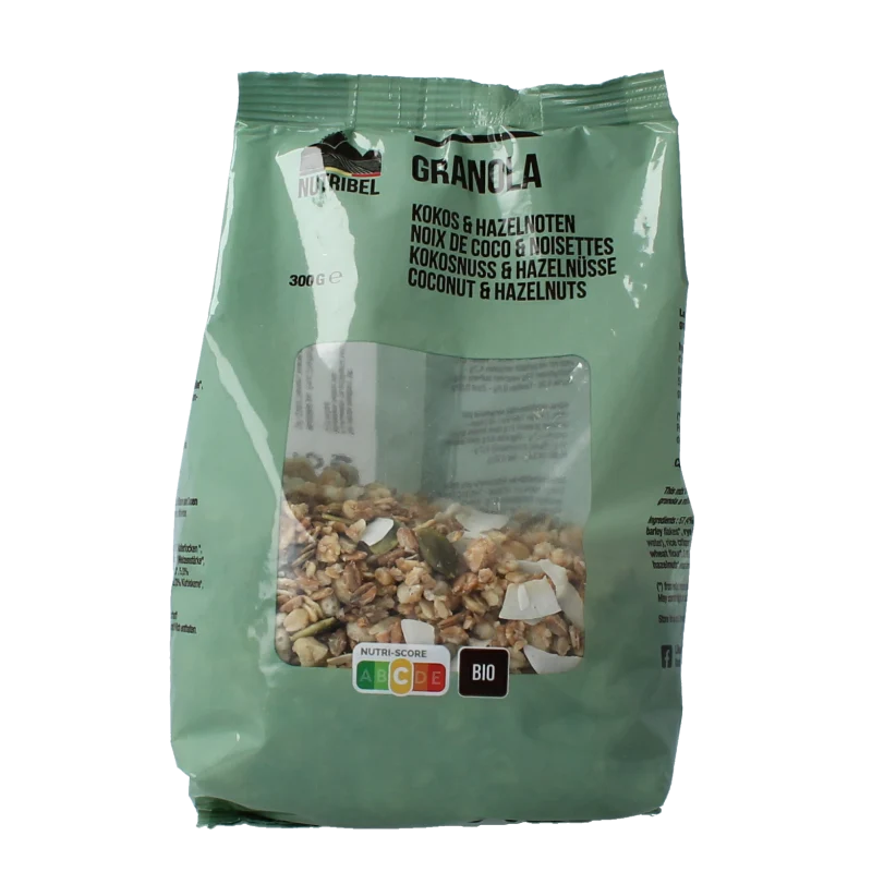 Nutribel Granola kokos hazelnoot bio 300 gram
