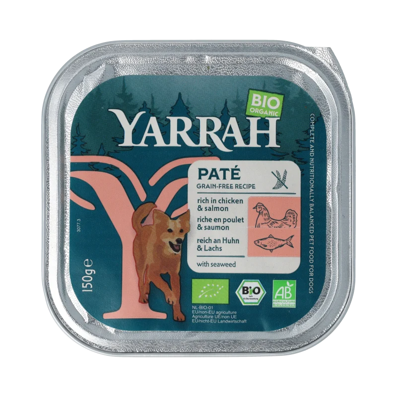 Yarrah BIO Dog Paté with Salmon & Seaweed 150g 150 gram