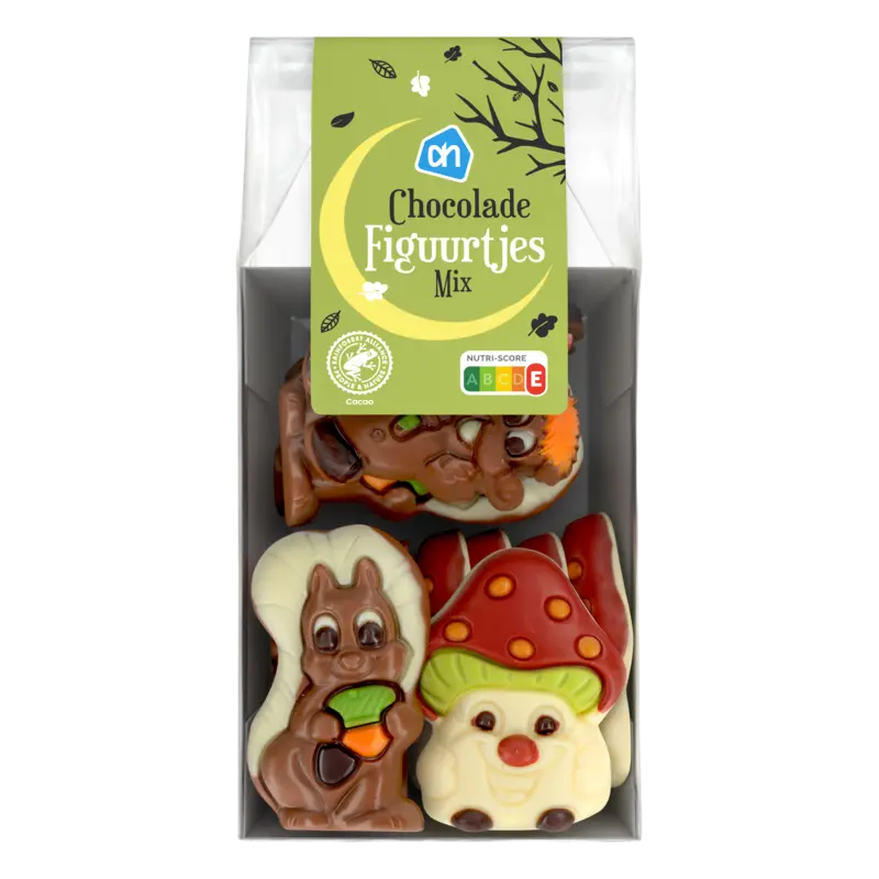 Chocoladefiguurtjes eekhoorn/stoomboot