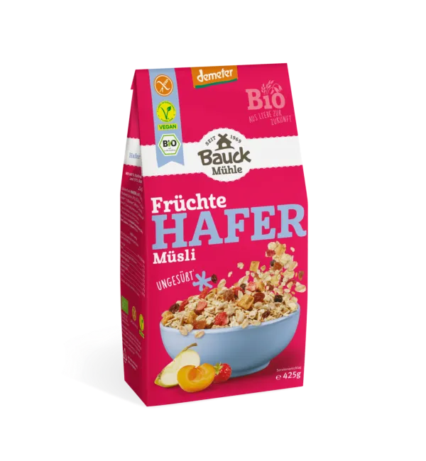 Bauckhof Havermuesli met rode vruchten Glutenvrij 450g