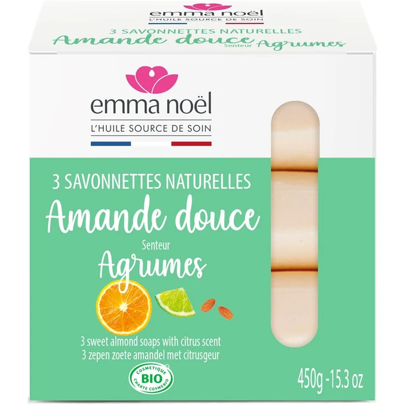 Emma Noel 3 st. Bio -Zeep Amandel 450g