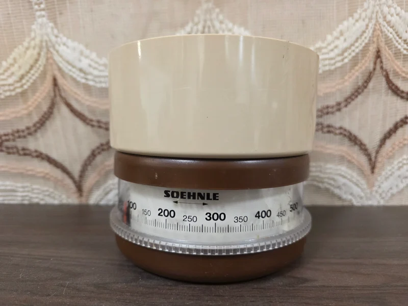 Vintage Soehnle keukenweegschaal bruin crème