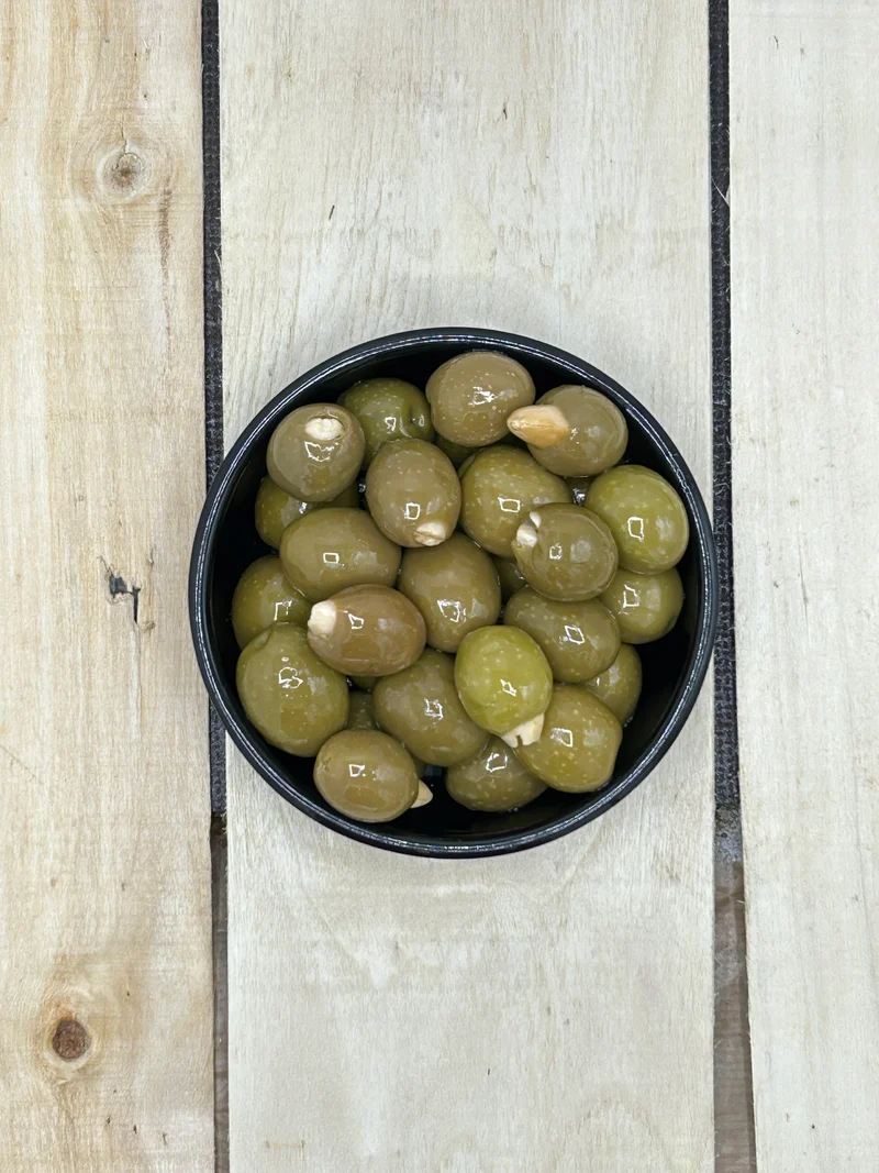 Olives Vertes farcies aux amandes +/- 250gr