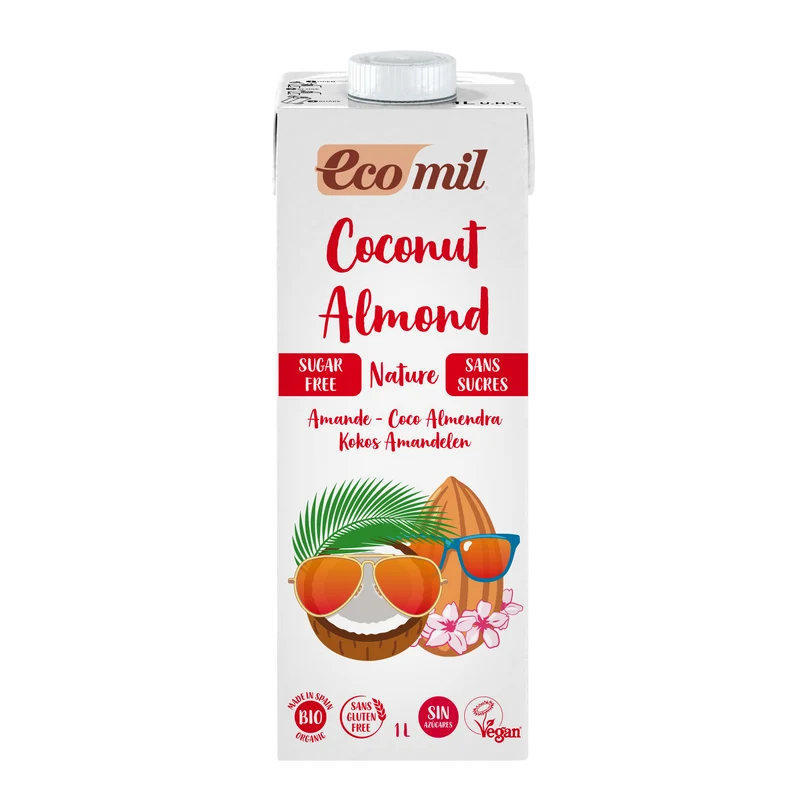 Ecomil Kokosnootmelk + amandel ongezoet 1L