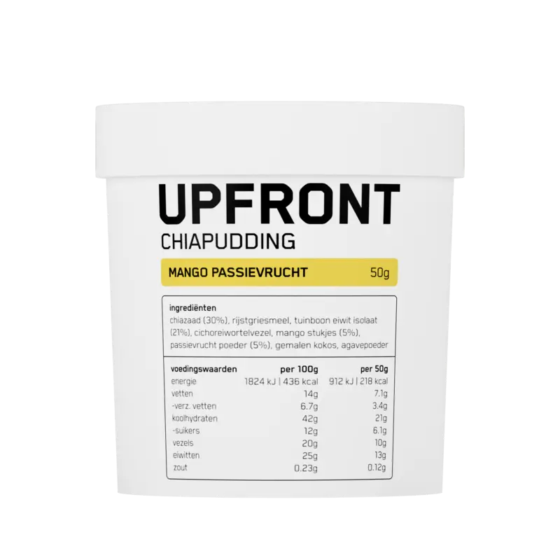 Upfront Chiapudding mango passievrucht smaak